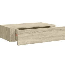 vidaXL væghylde med skuffe 40x23,5x10 cm MDF egetræsfarvet