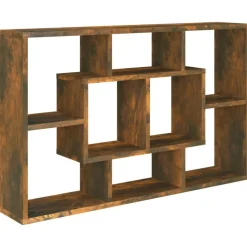 vidaXL væghylde 85x16x52,5 cm konstrueret træ røget eg