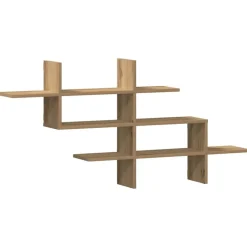 vidaXL væghylde 124,5x18x60,5 cm konstrueret træ egetræsfarve