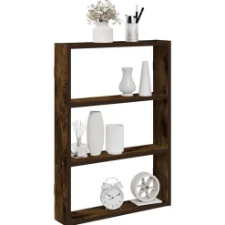 vidaXL væghylde 43x9x60 cm konstrueret træ røget egetræsfinish