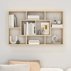 vidaXL væghylde 85x16x52,5 cm konstrueret træ sonoma-eg