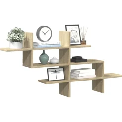vidaXL væghylde 124,5x18x60,5 cm konstrueret træ sonoma-eg