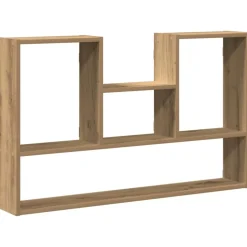vidaXL væghylde 99x15x60 cm konstrueret træ sort egetræsfarve