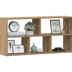 vidaXL væghylde 100x25x50 cm konstrueret træ sort egetræsfarve