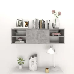 vidaXL væghylde 102x30x29 cm konstrueret træ betongrå