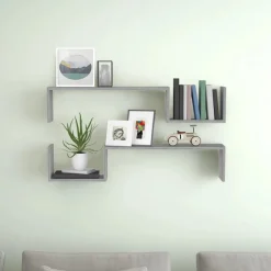vidaXL væghylder 2 stk. 100x15x20 cm konstrueret træ grå sonoma-eg