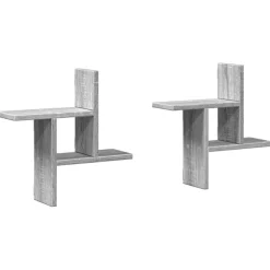 vidaXL væghylder 2 stk. 38x12x38 cm konstrueret træ grå sonoma-eg