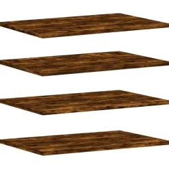 vidaXL væghylder 4 stk. 60x40x1,5 cm konstrueret træ røget egetræ