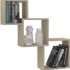 vidaXL væghylder 68x15x68 cm kubeformet konstrueret træ sonoma-eg