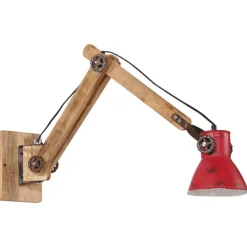 vidaXL væglampe 25 W 96x15x20 cm E27 rustik rød