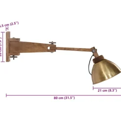 vidaXL væglamper 150 cm 25 W E27 antik messingfarve