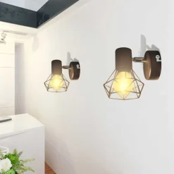 vidaXL væglamper 2 stk. med LED-pærer industriel stil sort