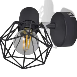 vidaXL væglamper 2 stk. med LED-pærer industriel stil sort