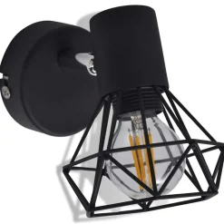 vidaXL væglamper 2 stk. med LED-pærer industriel stil sort