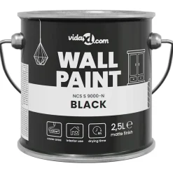 vidaXL Vægmaling Sort 2,5 L Vægprint