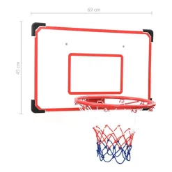 vidaXL vægmonteret basketballkurv med plade 5 dele