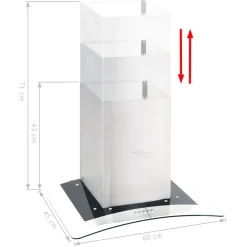 vidaXL vægmonteret emhætte 60 cm rustfrit stål 756 m³/t LED