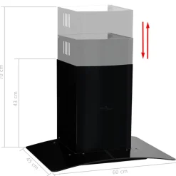 vidaXL vægmonteret emhætte rustfrit stål 756 m³/t. 60 cm sort