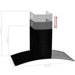 vidaXL vægmonteret emhætte rustfrit stål 756 m³/t. 90 cm sort