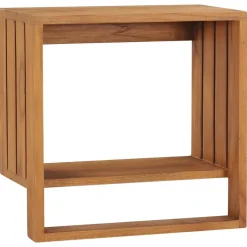 vidaXL vægmonteret håndklædeholder 35x20x35 cm massivt teaktræ