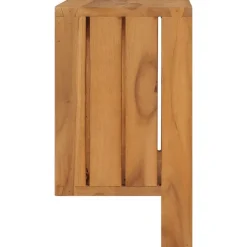 vidaXL vægmonteret håndklædeholder 35x20x35 cm massivt teaktræ