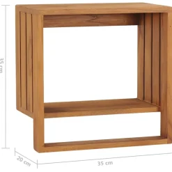 vidaXL vægmonteret håndklædeholder 35x20x35 cm massivt teaktræ