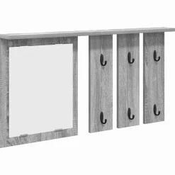 vidaXL Vægmonteret Jakkeholder med hylde Grå sonoma-eg 85 x 10 x 45 cm
