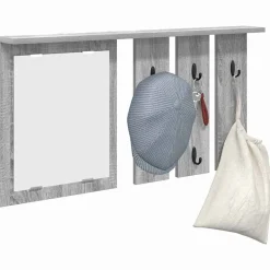 vidaXL Vægmonteret Jakkeholder med hylde Grå sonoma-eg 85 x 10 x 45 cm