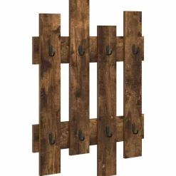 vidaXL Vægmonteret Jakkeholder Røget eg 60 x 3 x 82 cm Konstrueret træ