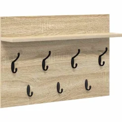 vidaXL Vægmonteret Jakkeholder med hylde Sonoma eg 60 x 40 x 12 cm