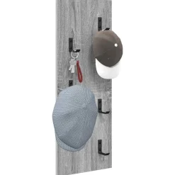 vidaXL Vægmonteret Jakkeholder Vægmonteret Grå Sonoma 30 x 1,5 x 80 cm