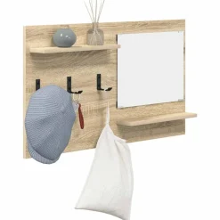 vidaXL Vægmonteret Jakkeholder med hylde Sonoma eg 90 x 10 x 50 cm