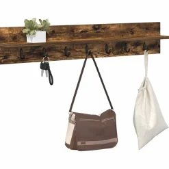 vidaXL Vægmonteret Jakkeholder Vægmonteret Røget eg 100 x 10,5 x 18 cm