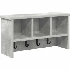 vidaXL Vægmonteret Jakkeholder med hylde Beton Grå 50 x 16 x 26 cm