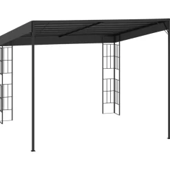 vidaXL vægmonteret pavillon 3x3 m stof antracitgrå