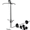 vidaXL vægmonteret styrketårn med vægtstang- og håndvægtsæt 30,5 kg