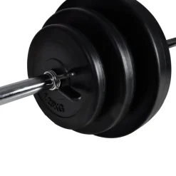 vidaXL vægmonteret styrketårn med vægtstang- og håndvægtsæt 30,5 kg