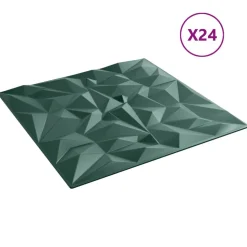 vidaXL Vægpaneler 24 pcs Amethyst Grøn 50 x 50 cm XPS Skum