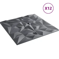 vidaXL Vægpaneler 12 pcs Amethyst Grå 50 x 50 cm XPS Skum
