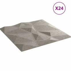 vidaXL Vægpaneler 24 pcs BetonGrå 50 x 50 cm XPS Skum