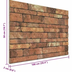 vidaXL Vægpaneler 10 pcs Brun og hvid 100 x 50 cm EPS Skum