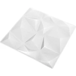 vidaXL Vægpaneler 48 pcs Diamond Hvid 50 x 50 cm XPS Skum