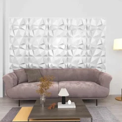 vidaXL Vægpaneler 24 pcs Diamond Hvid 50 x 50 cm XPS Skum