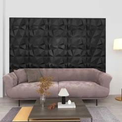 vidaXL Vægpaneler 24 pcs Diamond Sort 50 x 50 cm XPS Skum