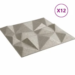 vidaXL Vægpaneler 12 pcs Diamond Beton 50 x 50 cm XPS Skum