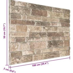 vidaXL Vægpaneler 10 pcs Flerfarvet 100 x 50 cm EPS Skum