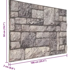 vidaXL Vægpaneler 10 pcs Grå og Hvid 100 x 50 cm EPS Skum