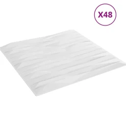 vidaXL Vægpaneler 48 pcs Hvid Sten 50 x 50 cm XPS Skum