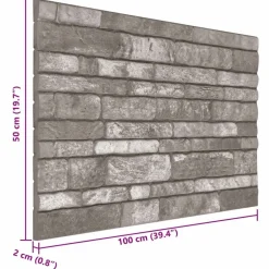 vidaXL Vægpaneler 10 pcs Mørkegrå 100 x 50 cm EPS Skum