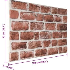 vidaXL Vægpaneler 10 pcs Mørkebrun og Hvid 100 x 50 cm EPS Skum